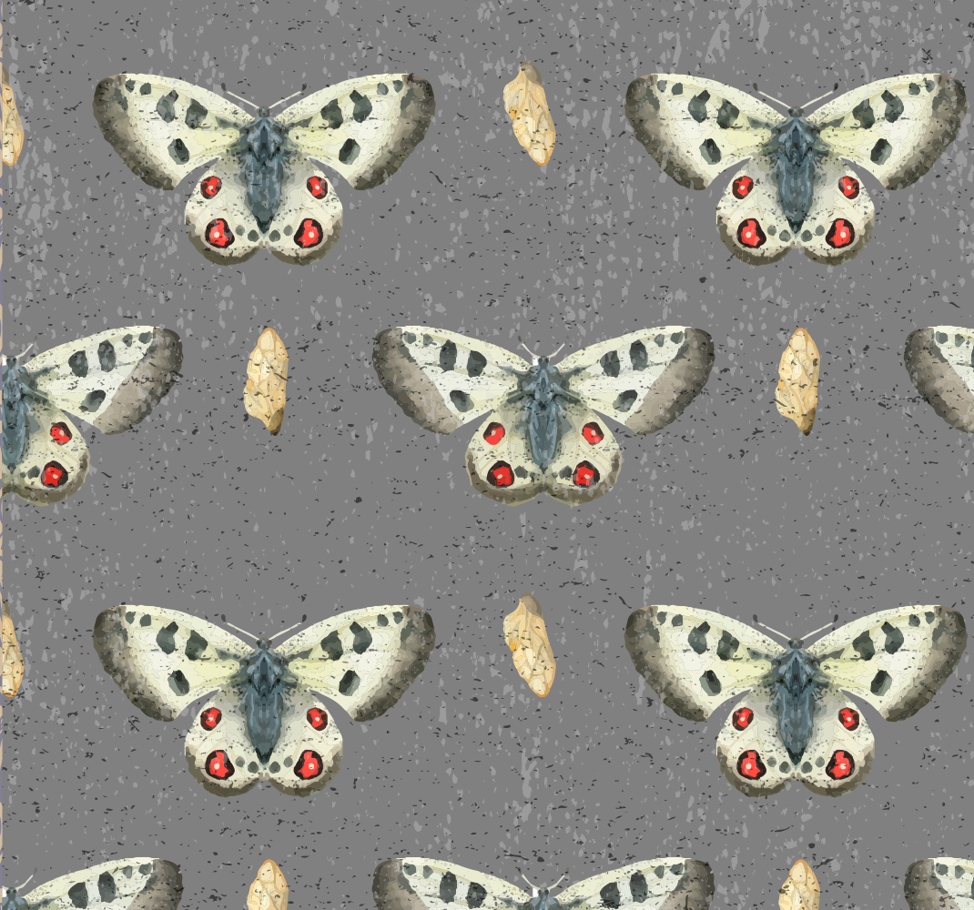 Grey rug with simple butterfly pattern - TenStickers