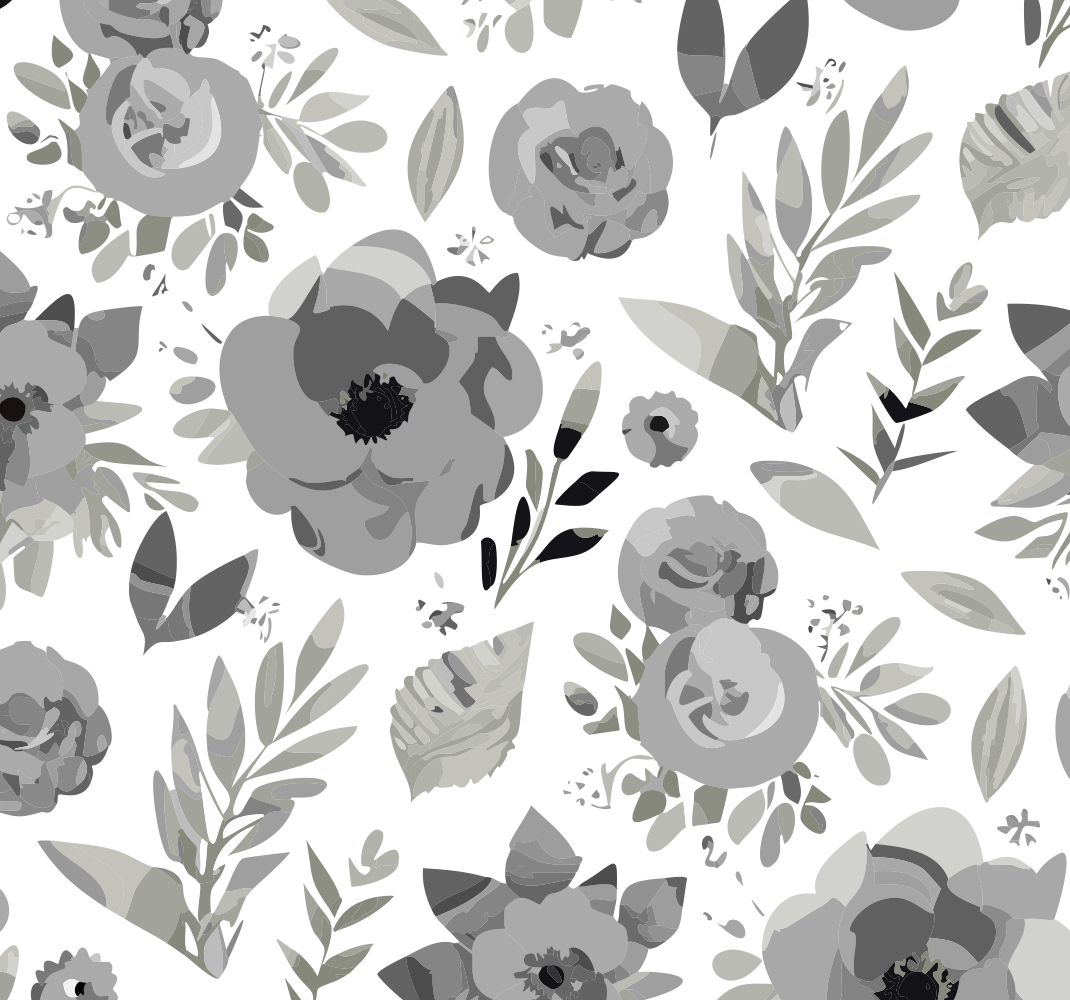 Grey rug aquarella floral design - TenStickers