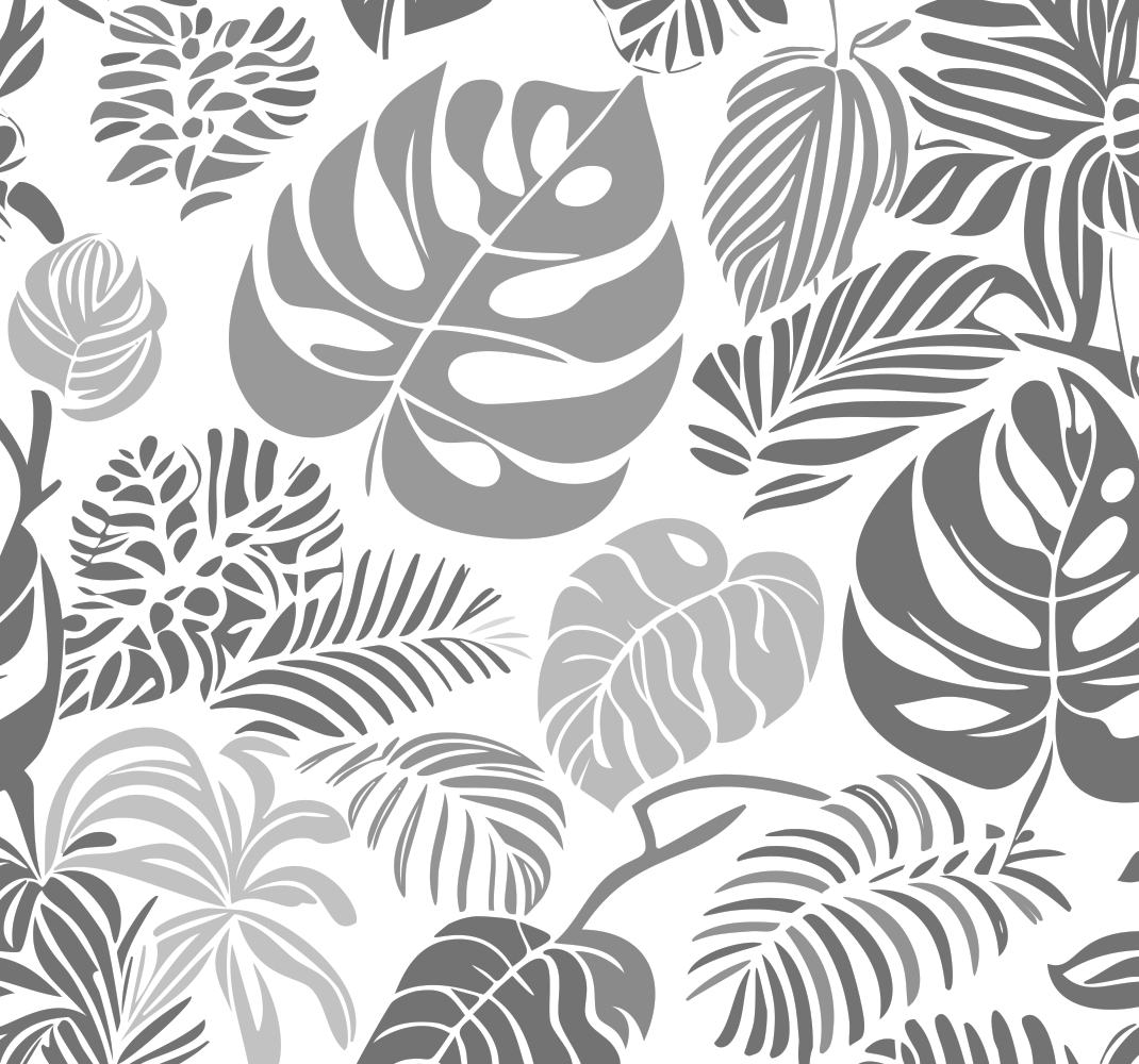 Grey rug with monstera leaves design - TenStickers
