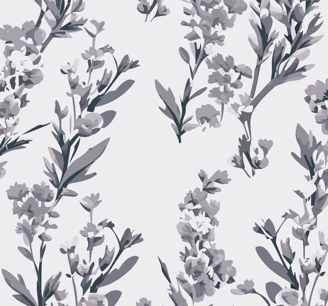 Grey rug with floral design - TenStickers