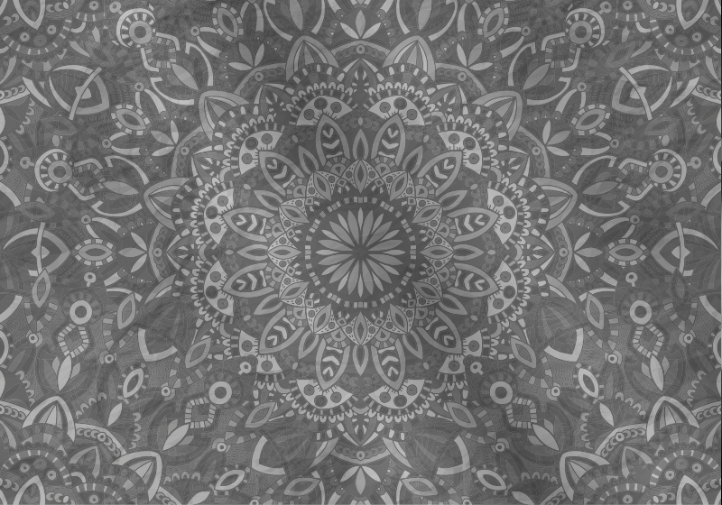 Grey rug with intricate mandala design - TenStickers