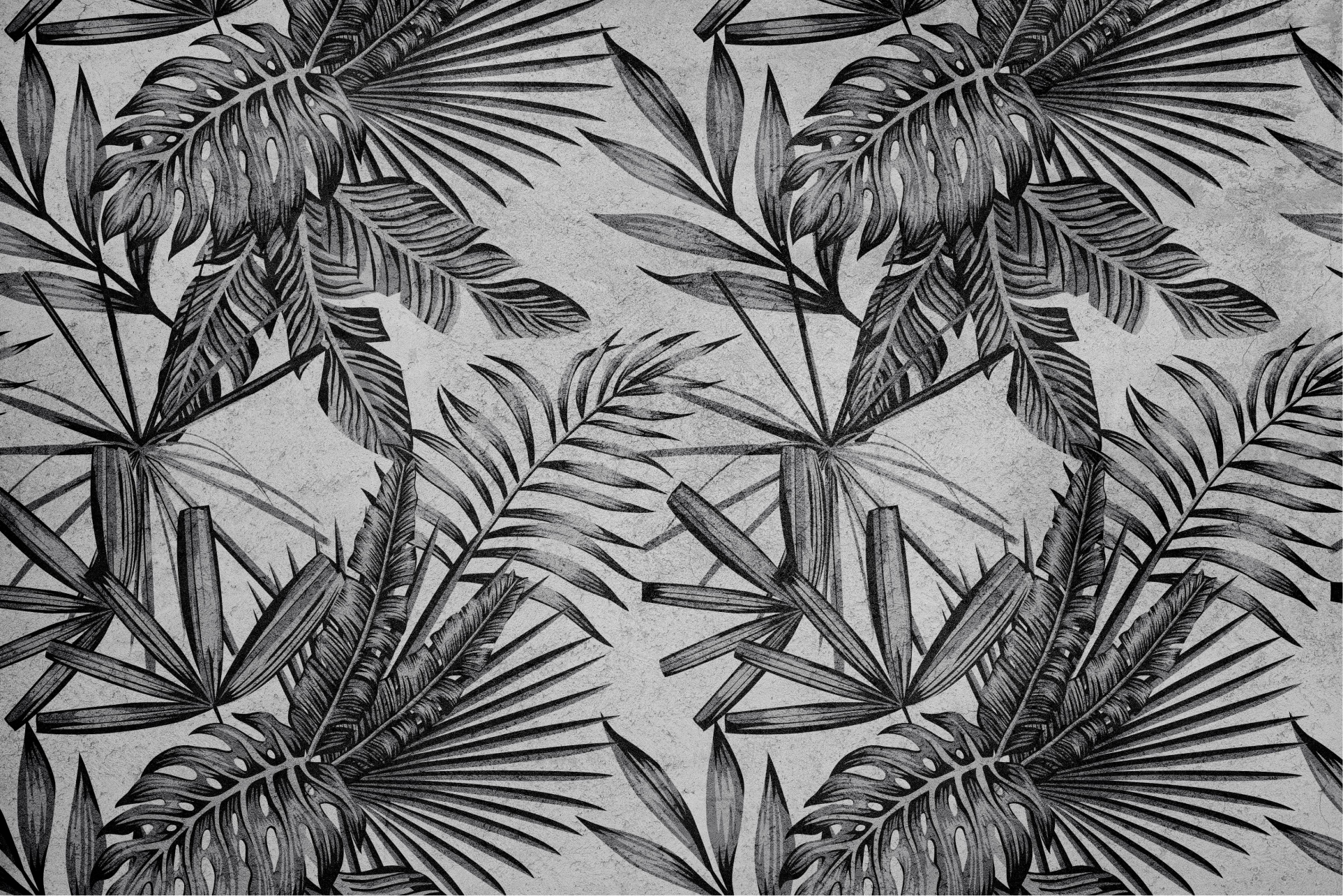 Grey rug with concrete plants design - TenStickers