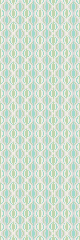 Hall rug in light colors 70s pattern - TenStickers