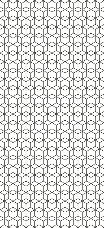 Hall rug with nordic style border cubes - TenStickers