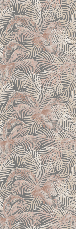 Hall rug with palm leaves outline design - TenStickers