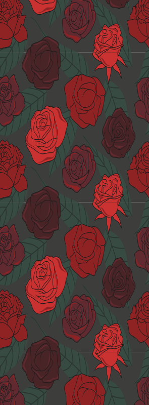 Hall rug with multiple roses and leaves - TenStickers
