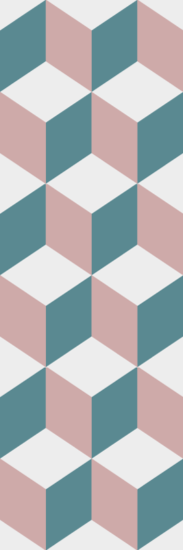 Hall rug in pastel colored cubes - TenStickers