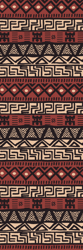 Hall rug tribal pattern in dark red - TenStickers