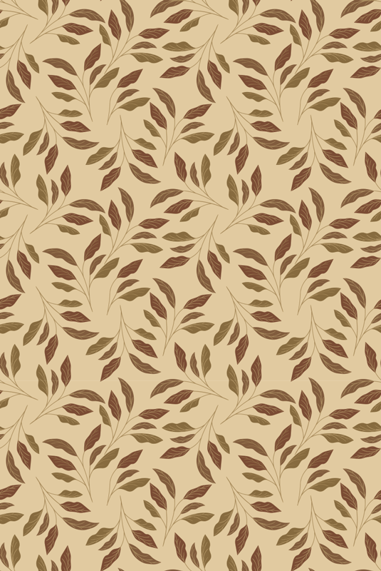 Beige rug with leafy elegance - TenStickers