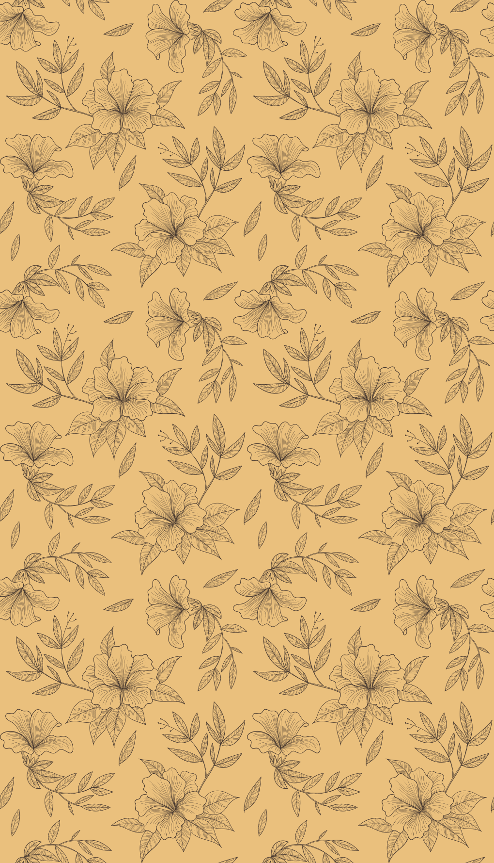 Beige rug with beautiful silhouette flowers - TenStickers