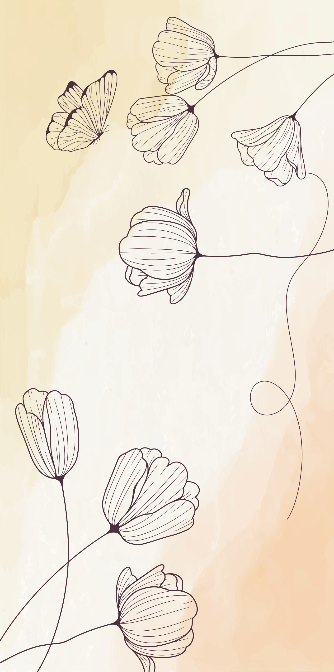 Beige rug with beautiful flowers - TenStickers