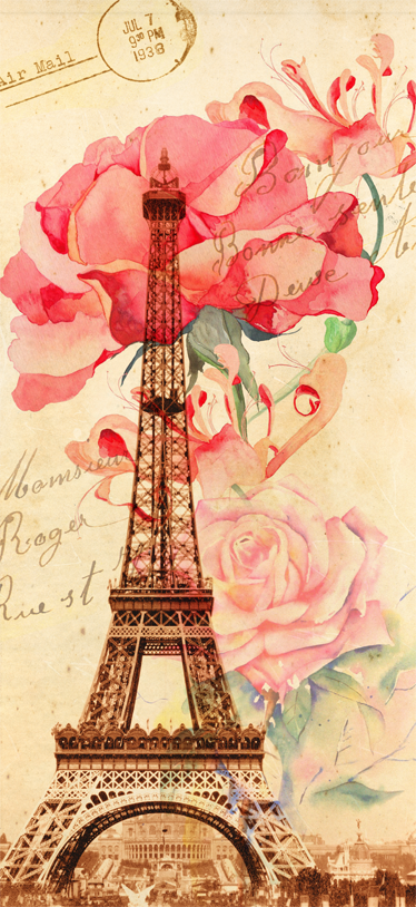 Beige rug retro paris vinyls - TenStickers