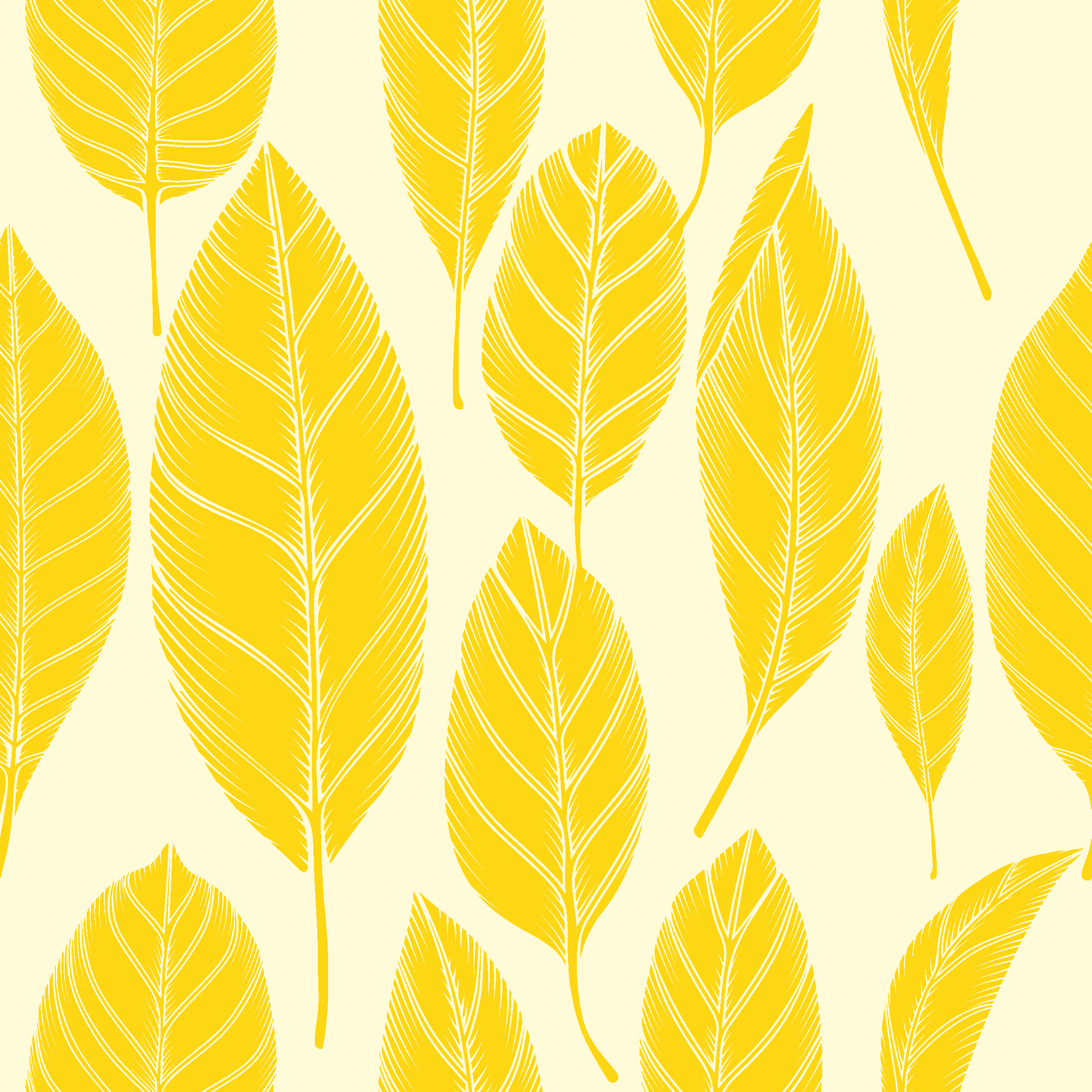 Yellow rug with large leaf design - TenStickers