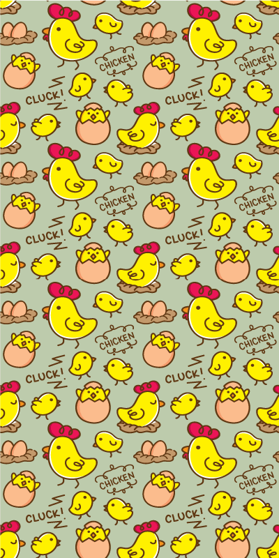 Yellow rug with cute chicken eggs pattern 6 - TenStickers