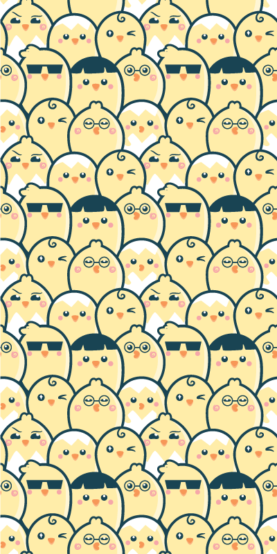 Yellow rug with seamless pattern of yellow chicks - TenStickers