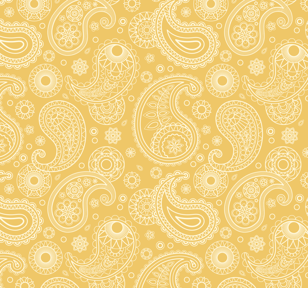 Yellow rug with arabic paisley design - TenStickers