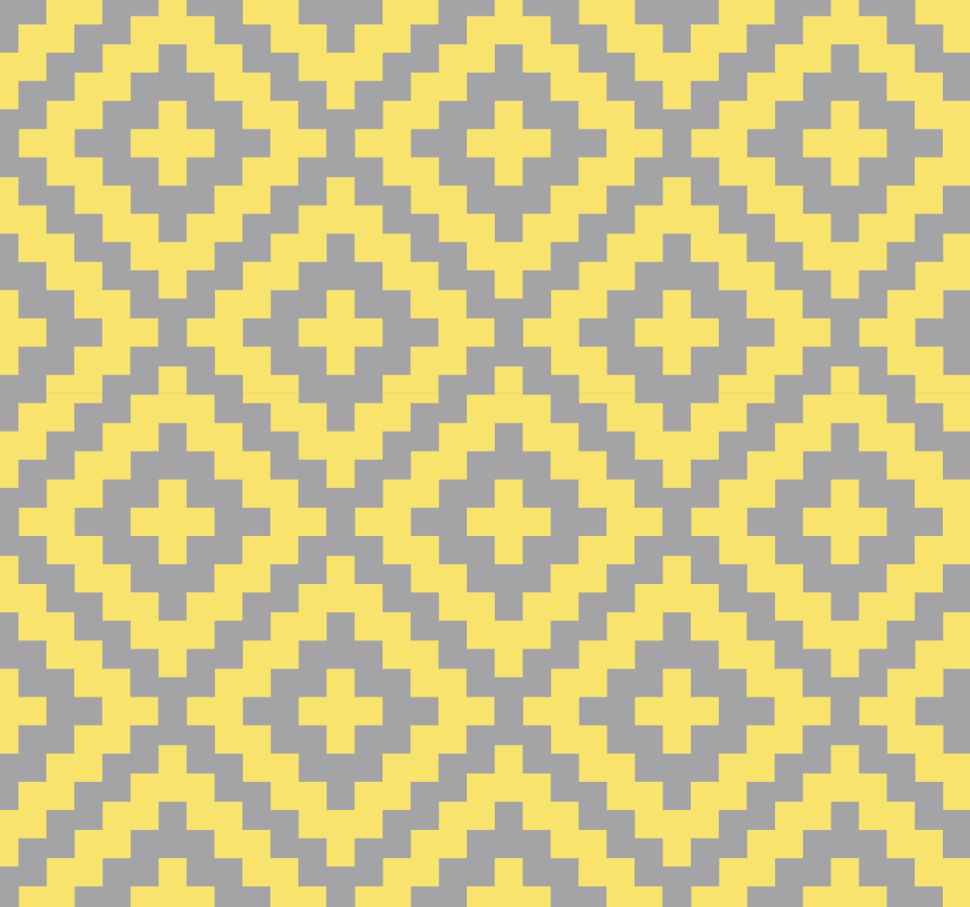 Yellow rug with grey and yellow triangle pattern - TenStickers
