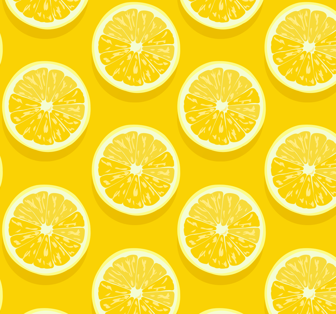 Yellow rug with sliced lemons design - TenStickers