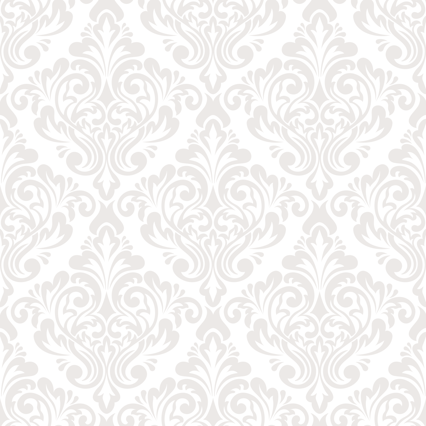 White rug in elegant white damask design - TenStickers