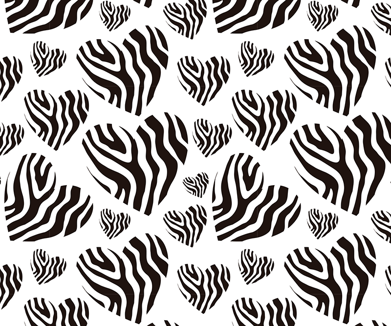 White rug with zebra heart print - TenStickers