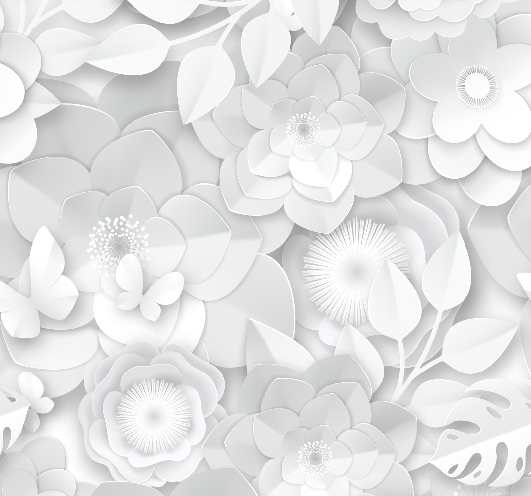 White rug with 3d white floral design - TenStickers