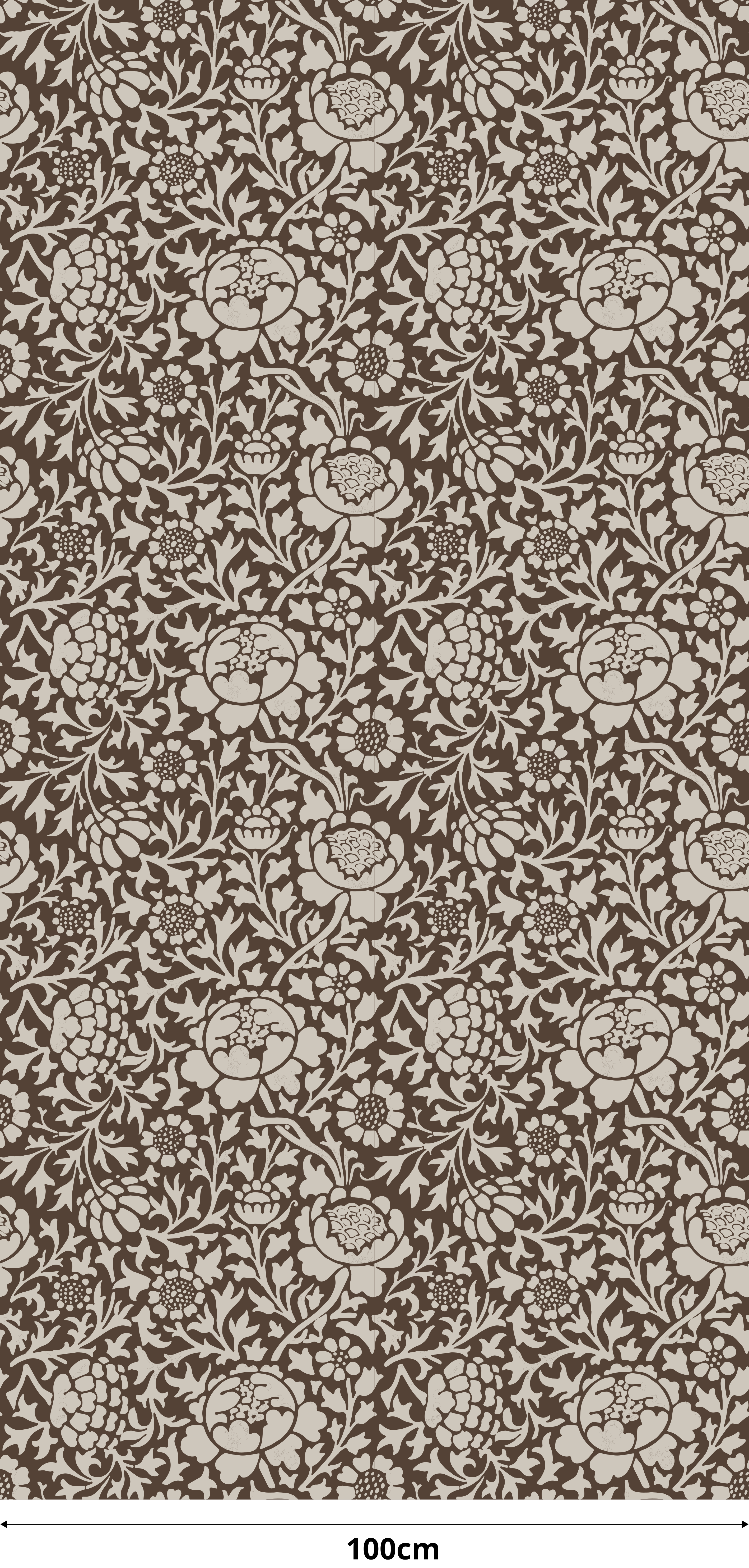 Brown rug with vintage floral design - TenStickers