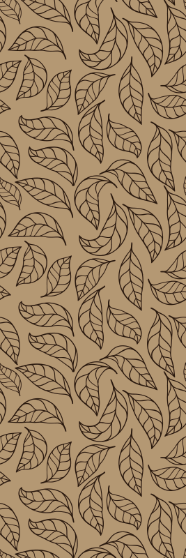 Brown rug with minimalist leaves in earth tones - TenStickers