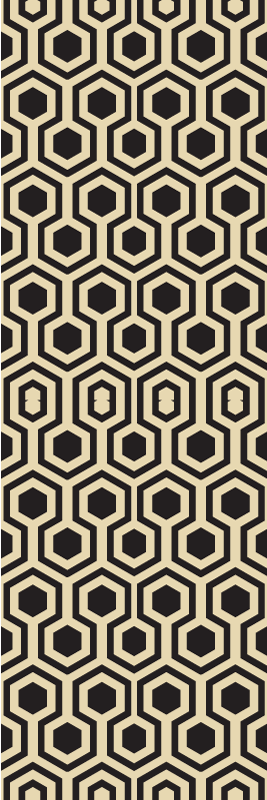 Brown rug with cosmopolitan hexagon design - TenStickers