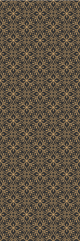 Brown rug with indian floral design - TenStickers