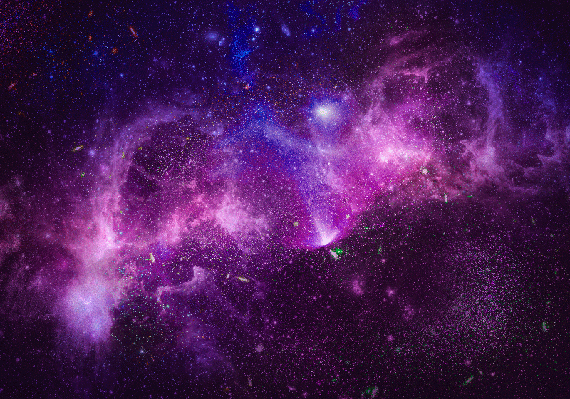Purple rug in abstract splashed purple galaxy design - TenStickers