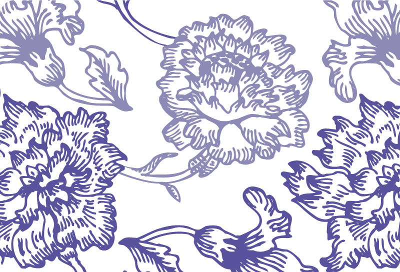Purple rug with soft purple floral pattern - TenStickers
