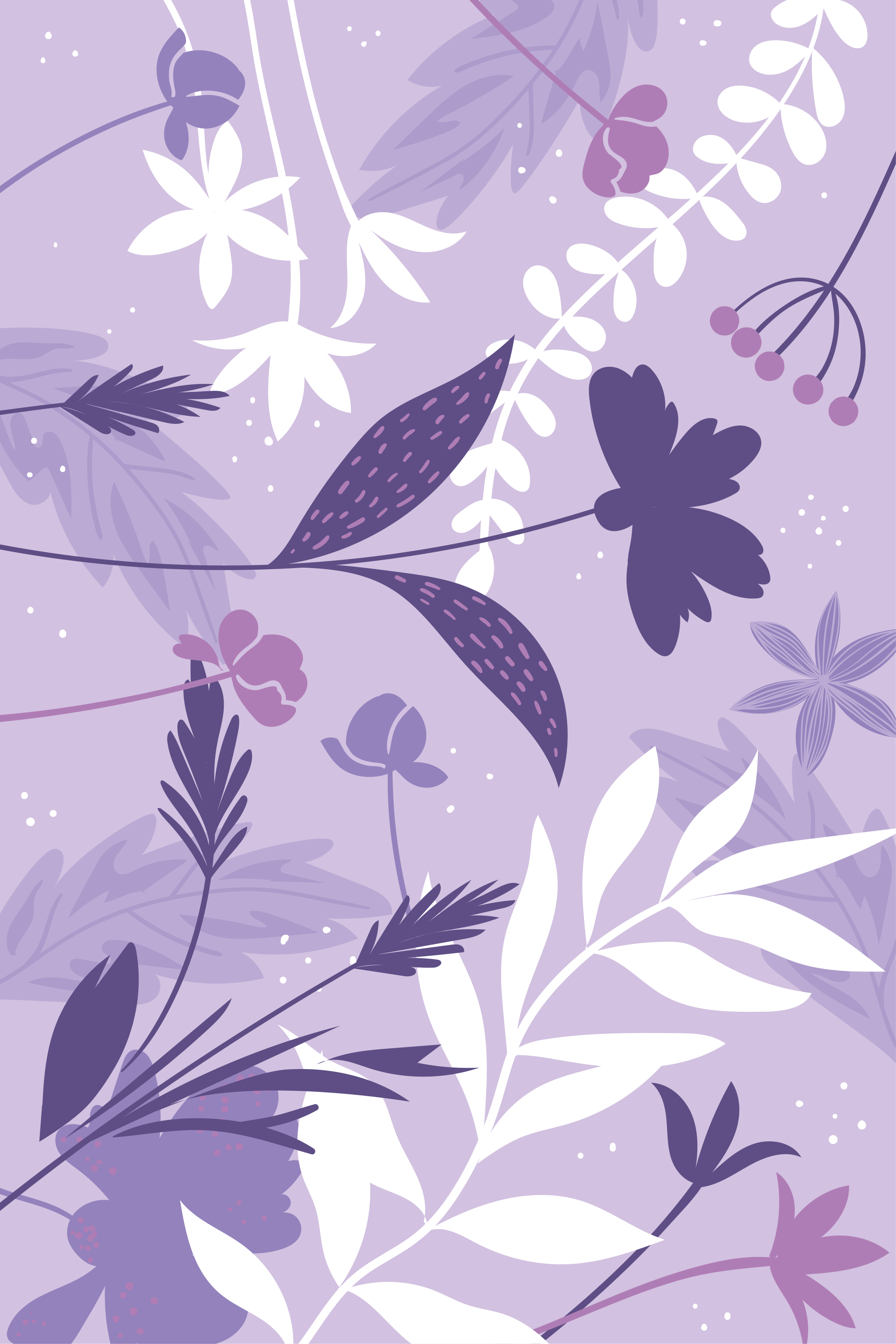 Purple rug with purple blooms - TenStickers