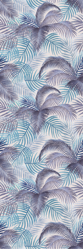 Purple rug with tropical leaves design - TenStickers