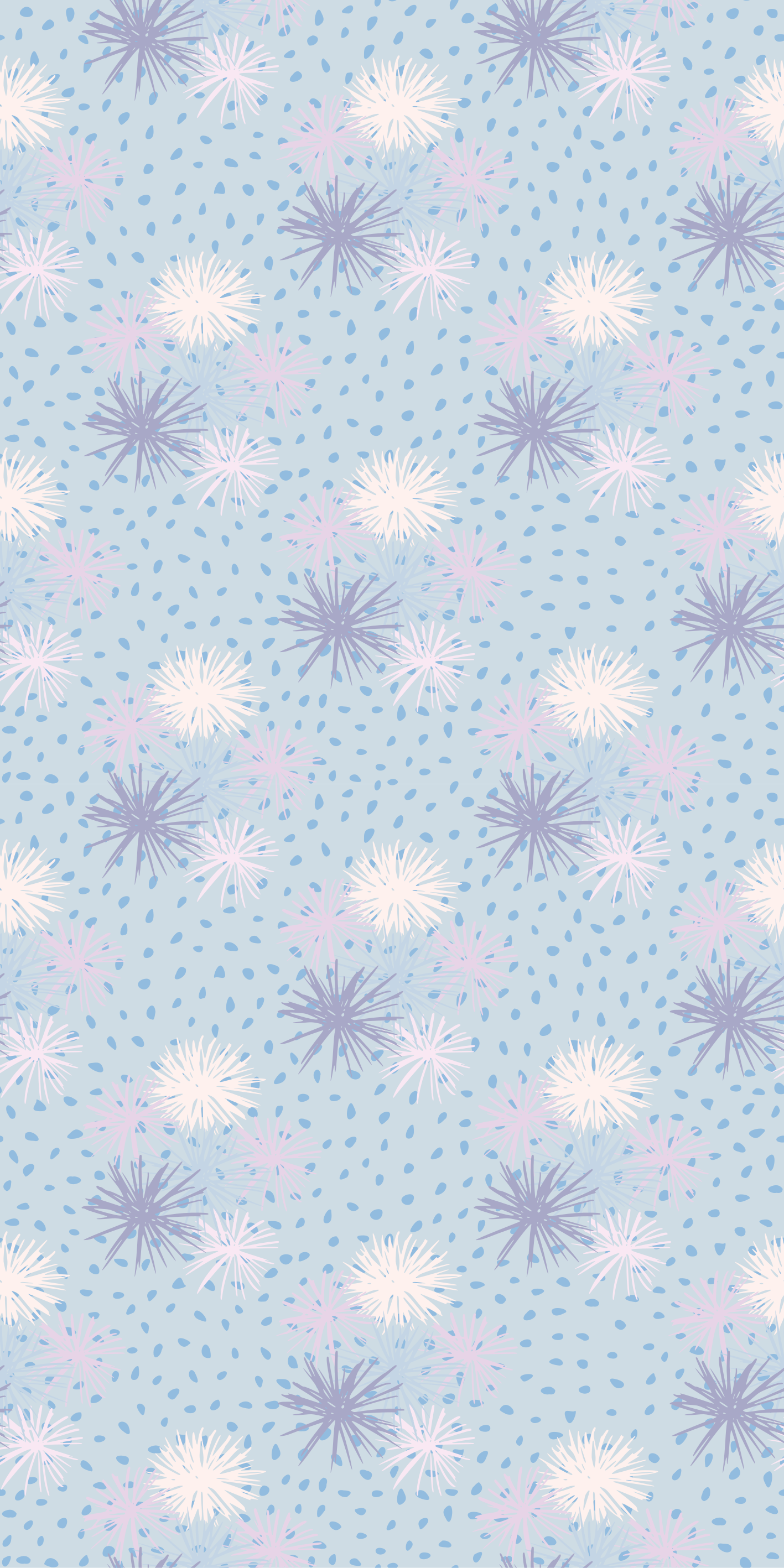 Purple rug dandelion with water drops design - TenStickers
