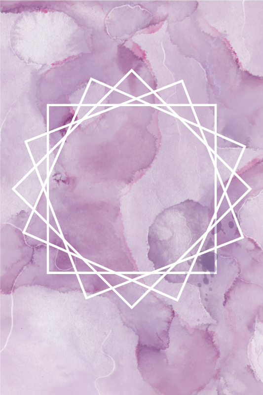 Purple rug with dark purple geometric border - TenStickers