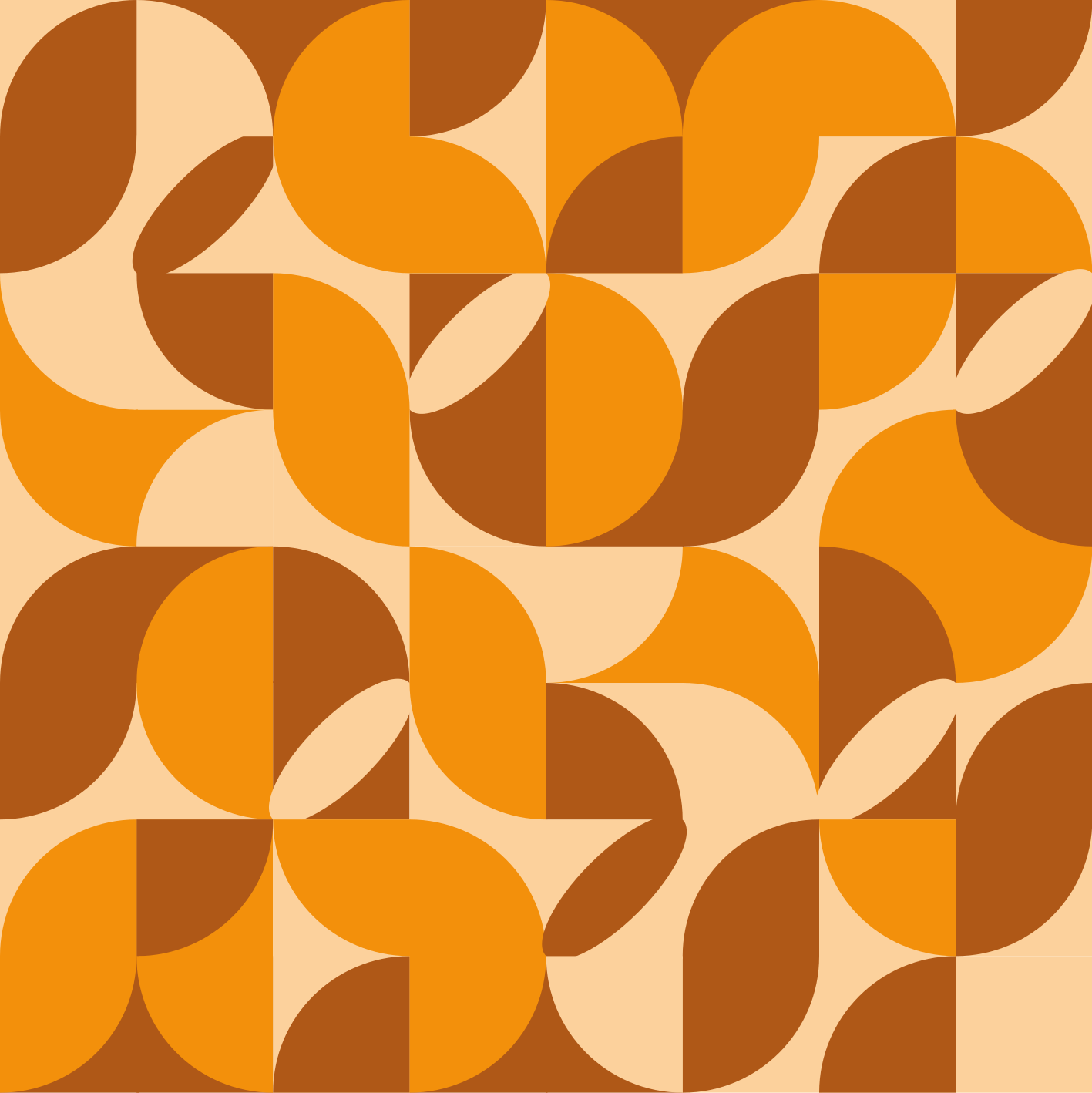 Orange rug with retro orange patterns - TenStickers