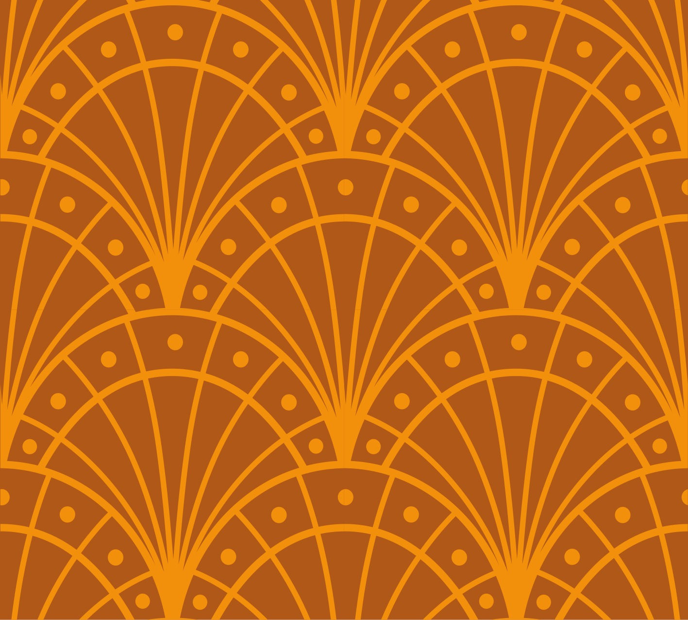 Elegant orange art deco rug - TenStickers