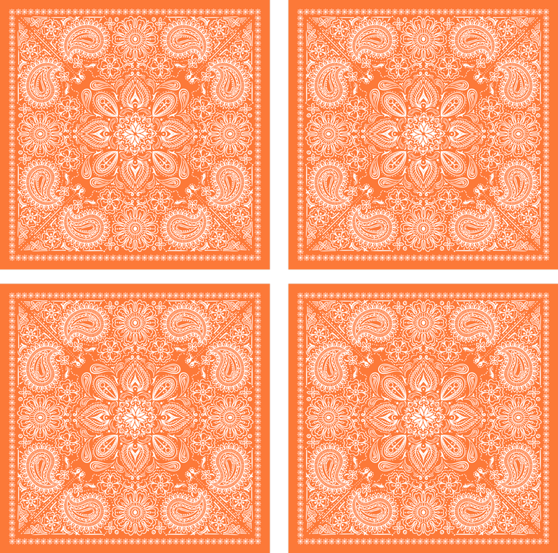 Orange rug with paisley tile design - TenStickers
