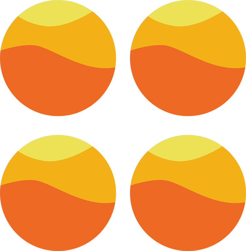 Orange rug 70's sun circle - TenStickers