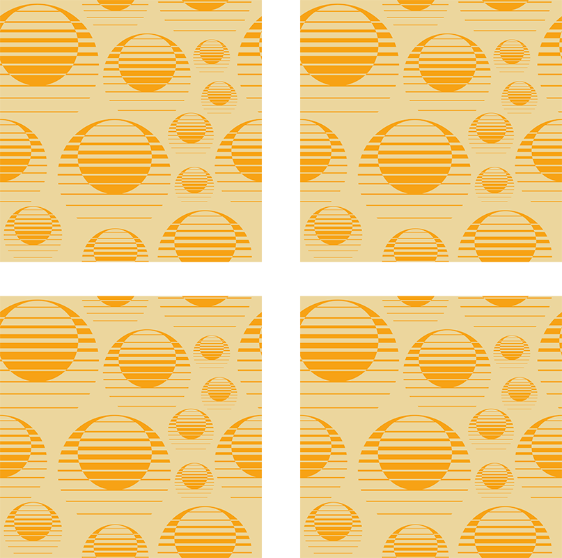Orange rug retro sun design - TenStickers