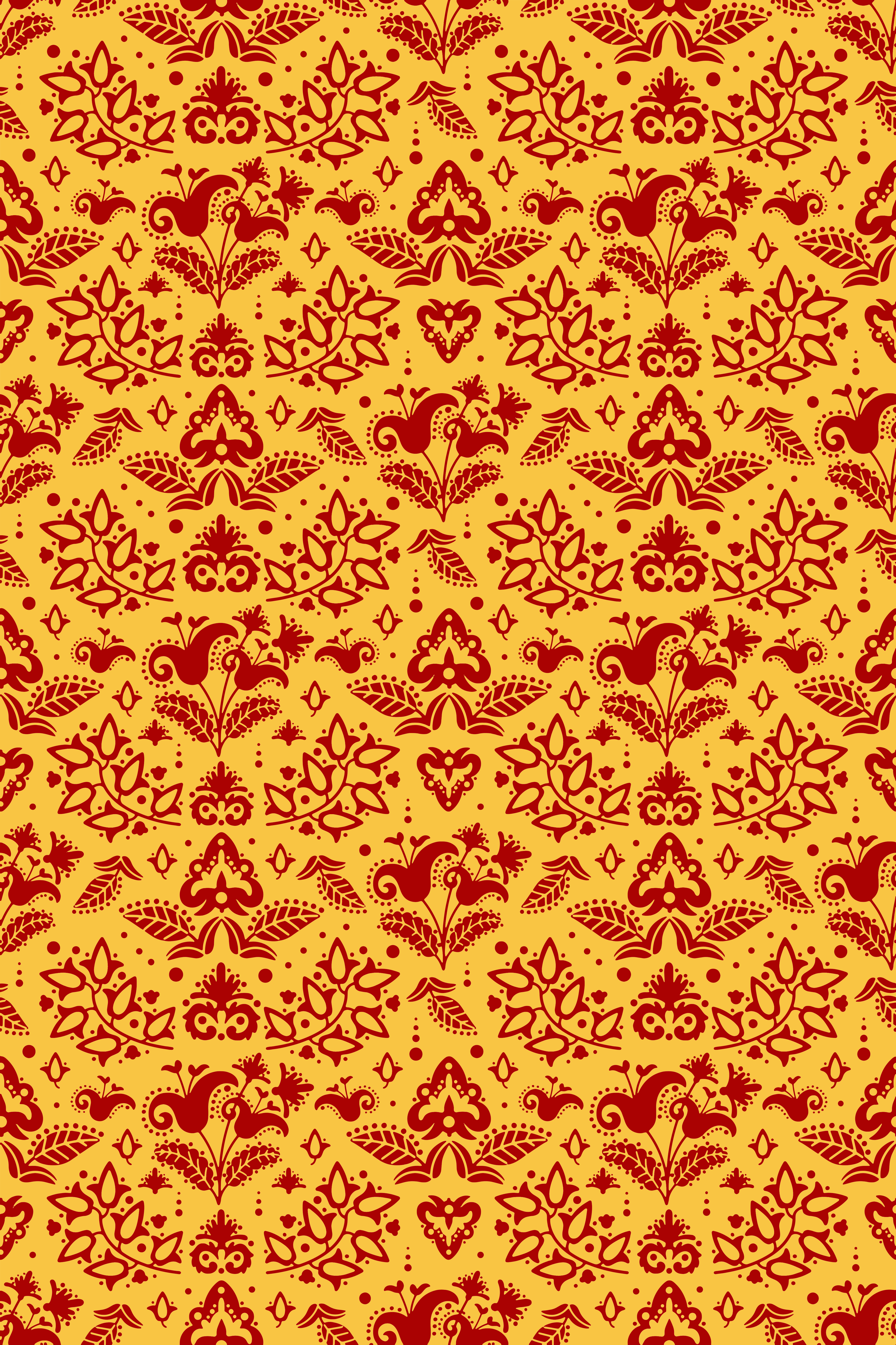 Orange rug floral line design - TenStickers