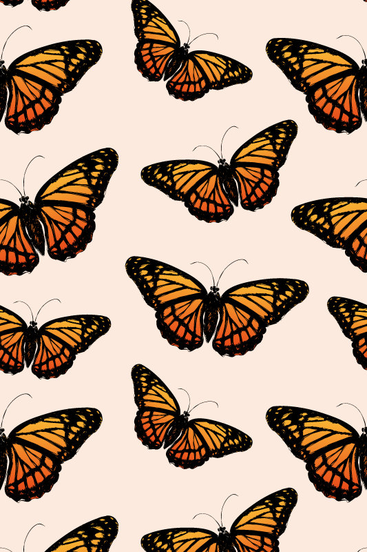 Orange rug vintage monarch butterfly wing design - TenStickers