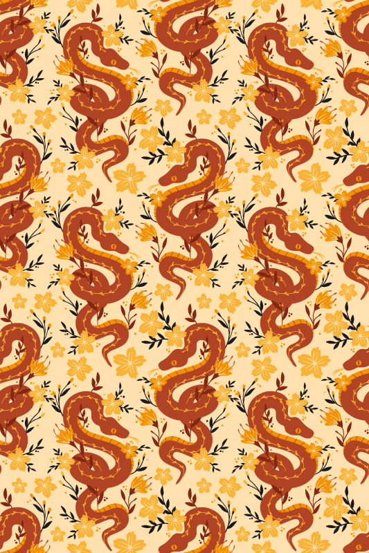 Orange rug featuring a vibrant floral design - TenStickers
