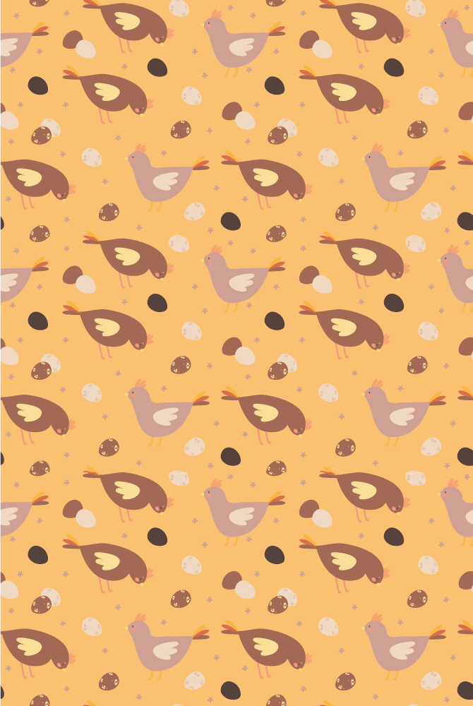 Orange rug with orange chick pattern - TenStickers