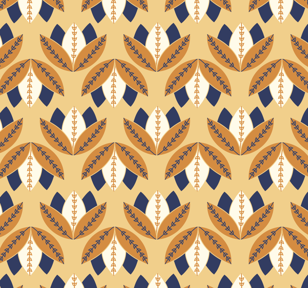 Orange rug with geometric pattern design - TenStickers