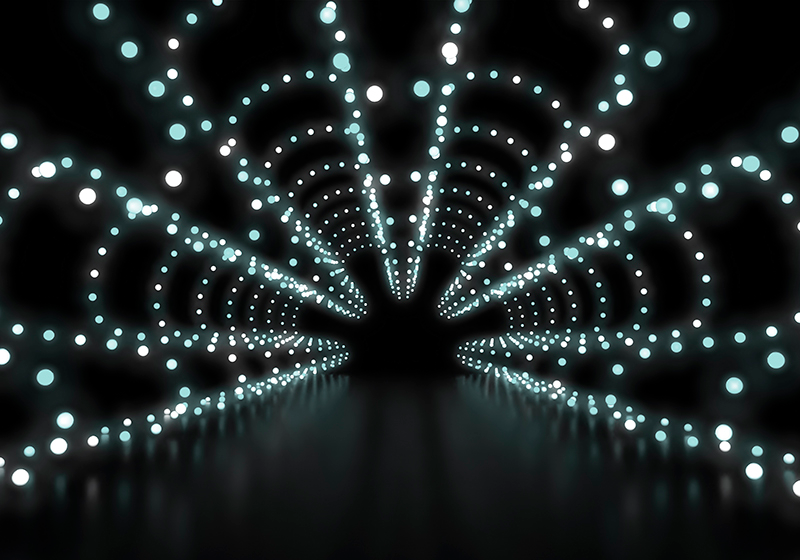 Black rug abstract light burst design - TenStickers