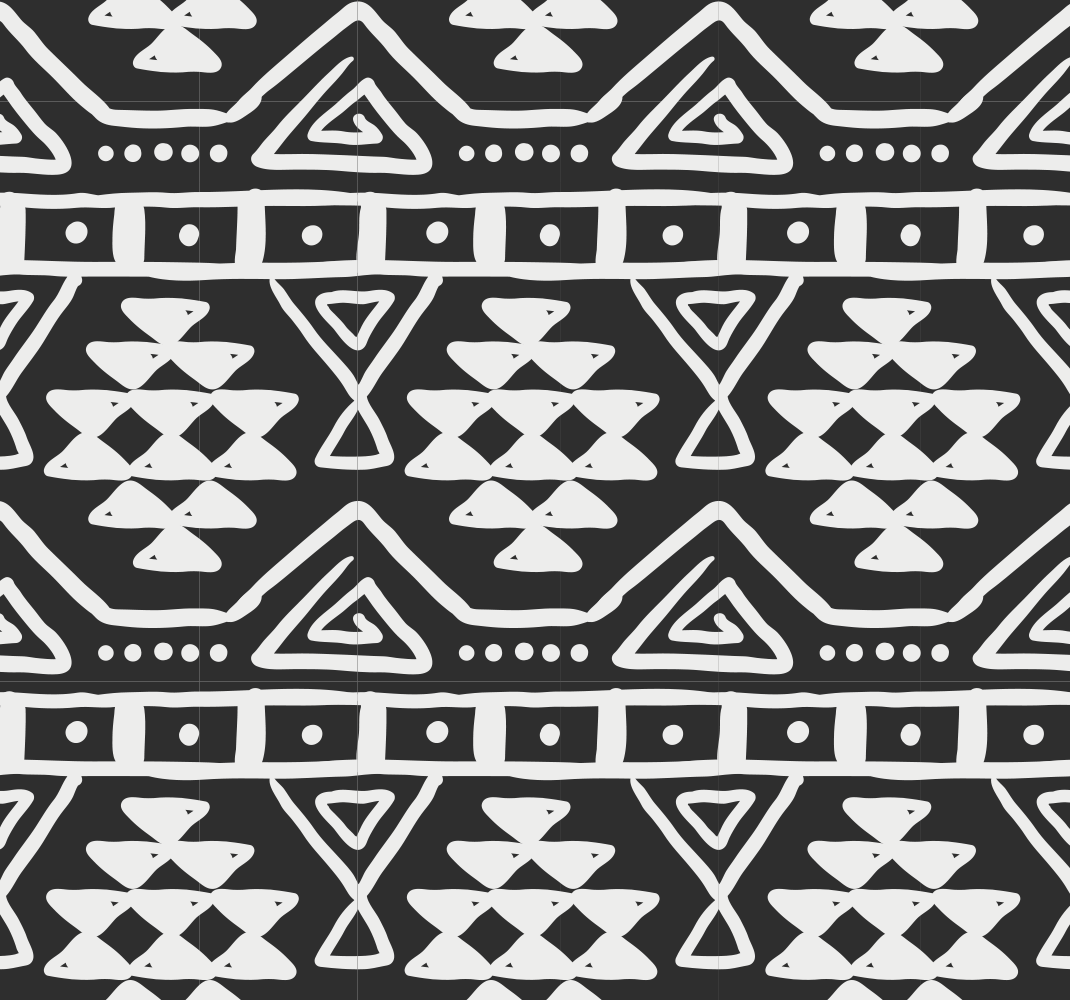 Black rug with black and white bohemian design - TenStickers