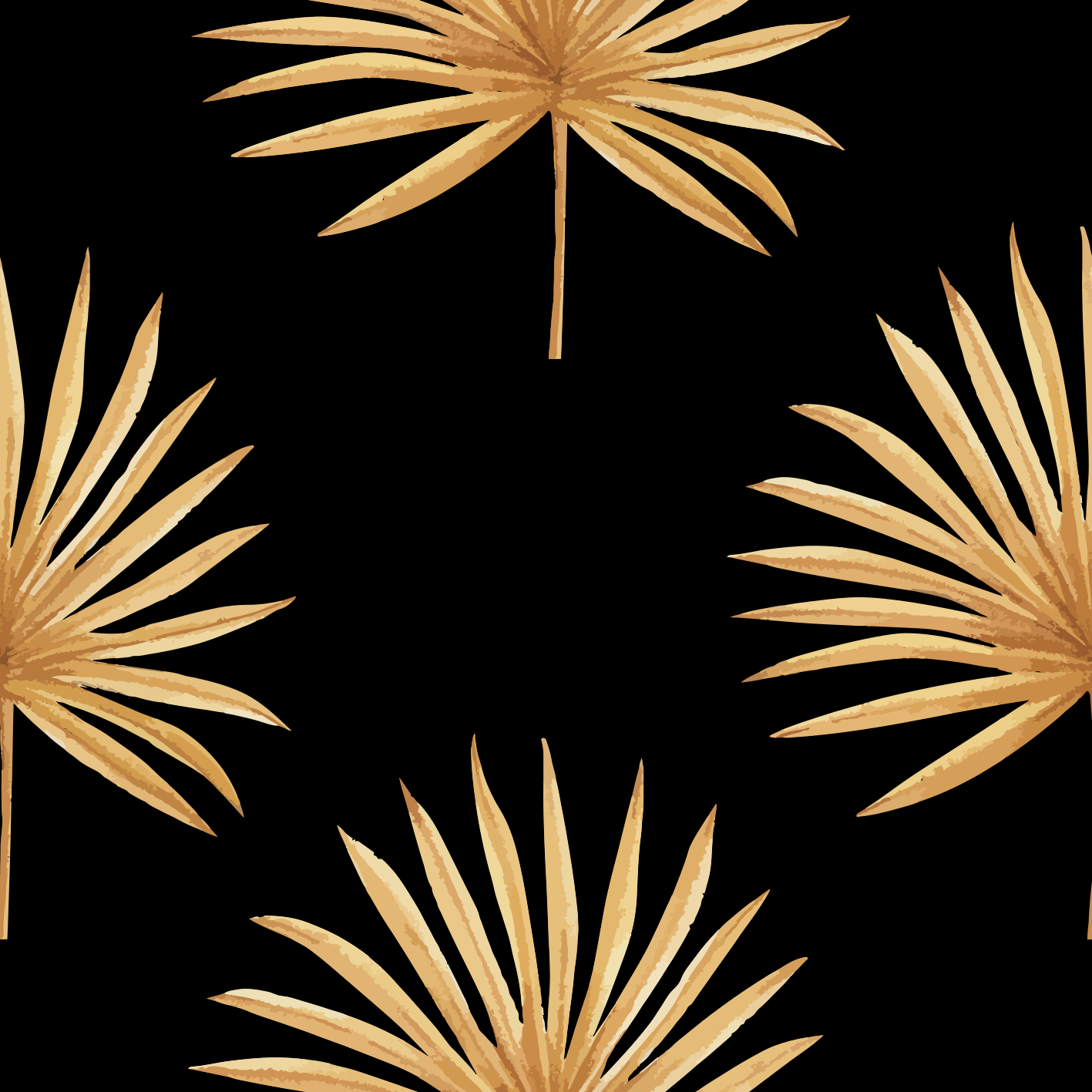 Black rug with fern pattern - TenStickers