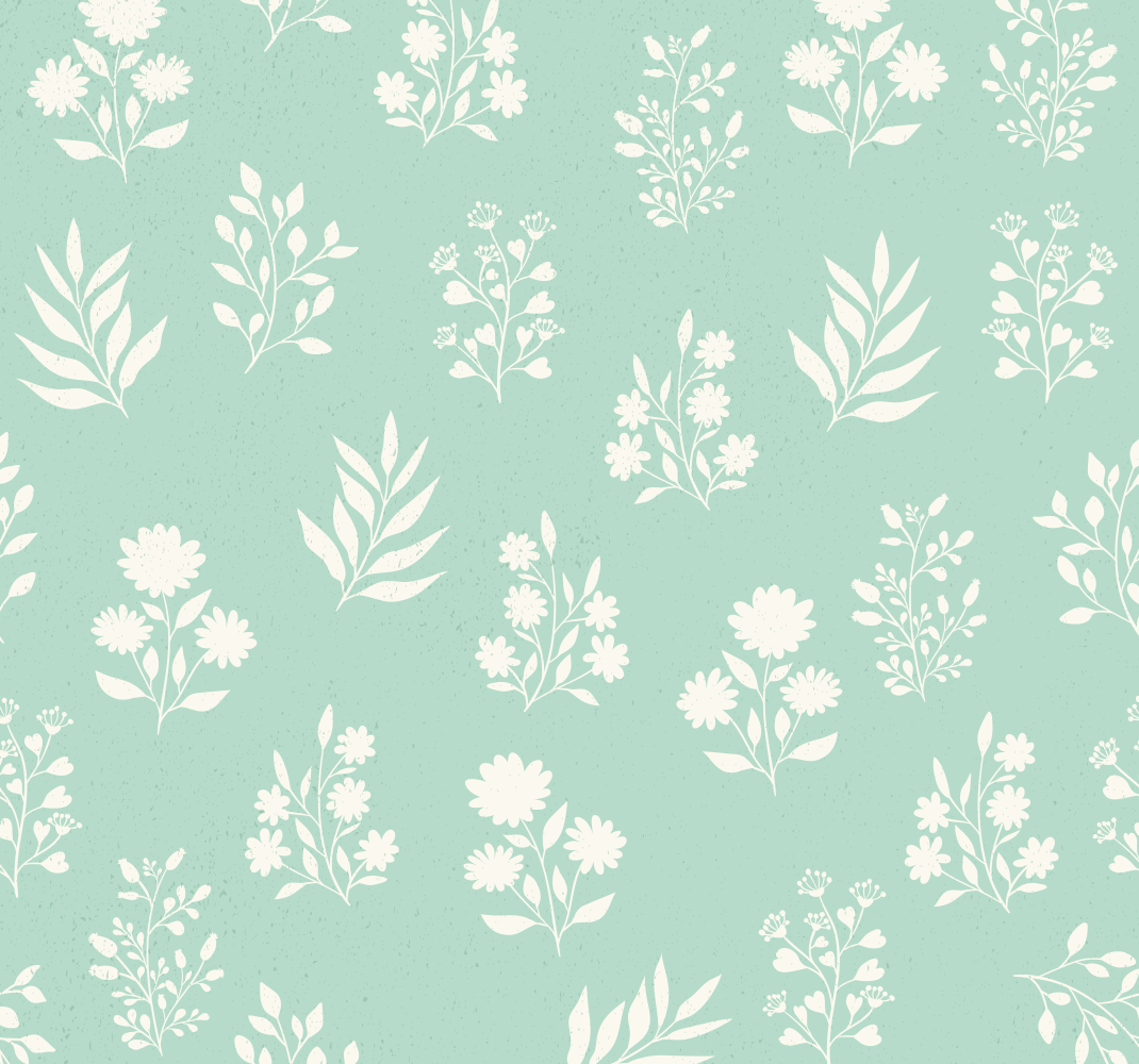 Green rug with small flower pattern - TenStickers