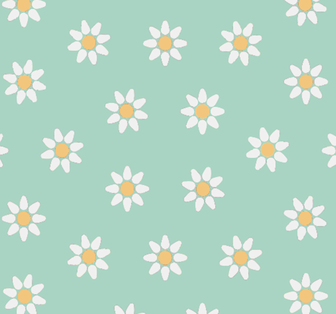 Green rug with kids daisy design - TenStickers